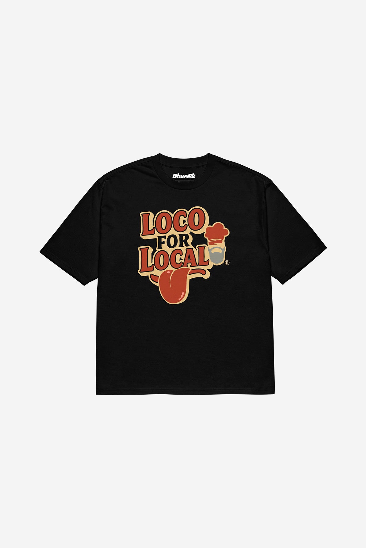 "Loco For Local" - Oversized heavyweight t-shirt (Black)