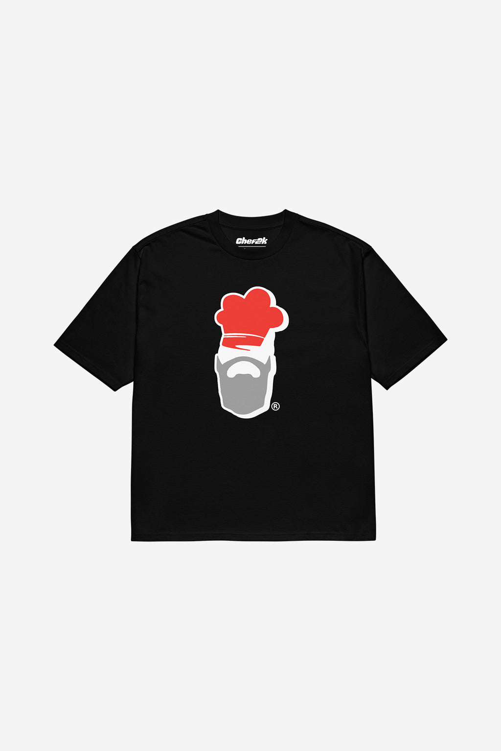 CHEF2K HEAD LOGO - Oversized heavyweight t-shirt (Black)