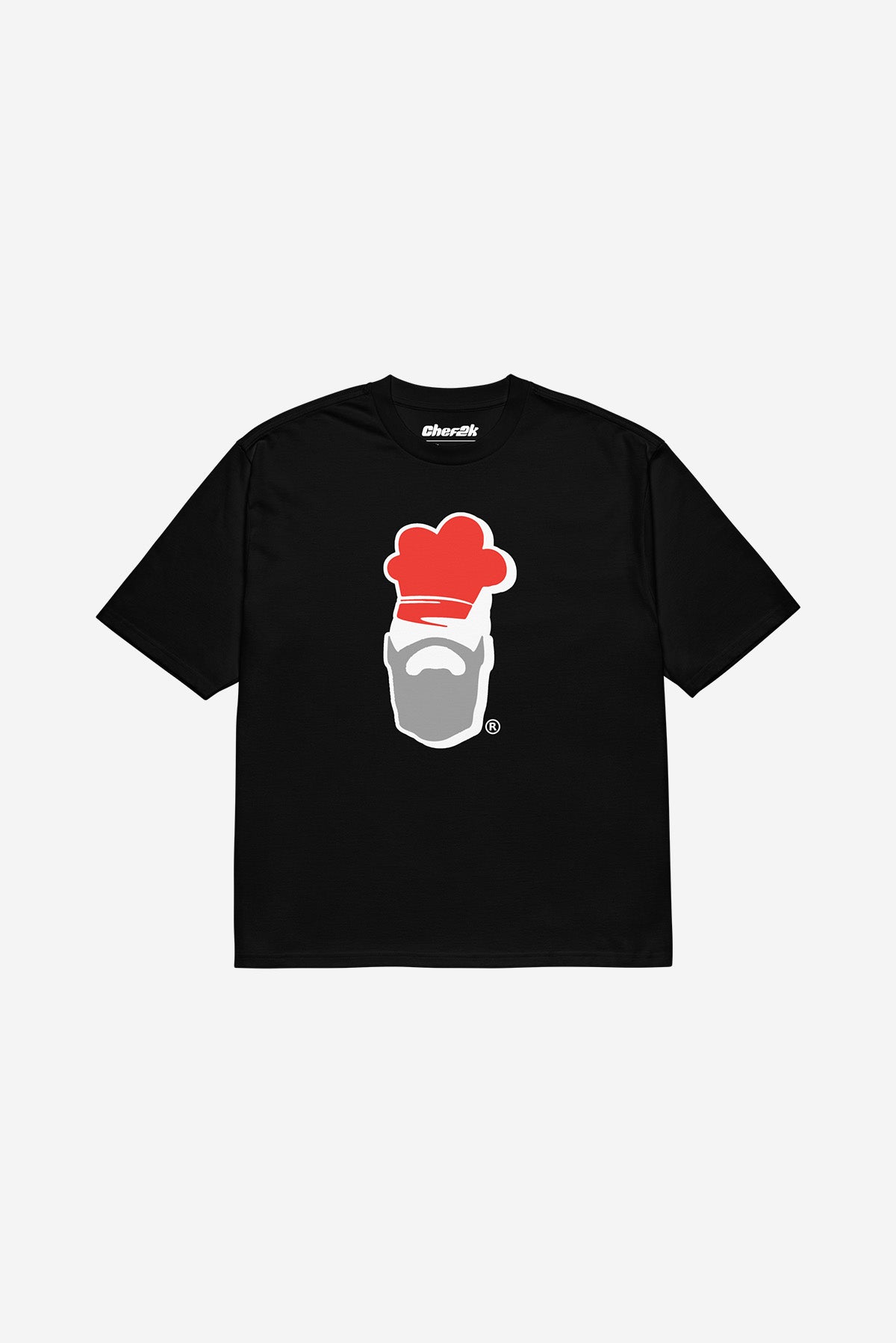 CHEF2K HEAD LOGO - Oversized heavyweight t-shirt (Black)