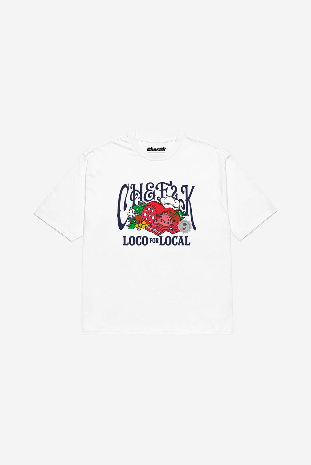 "LOCO OF THE LOOM"  - Oversized heavyweight t-shirt (White)