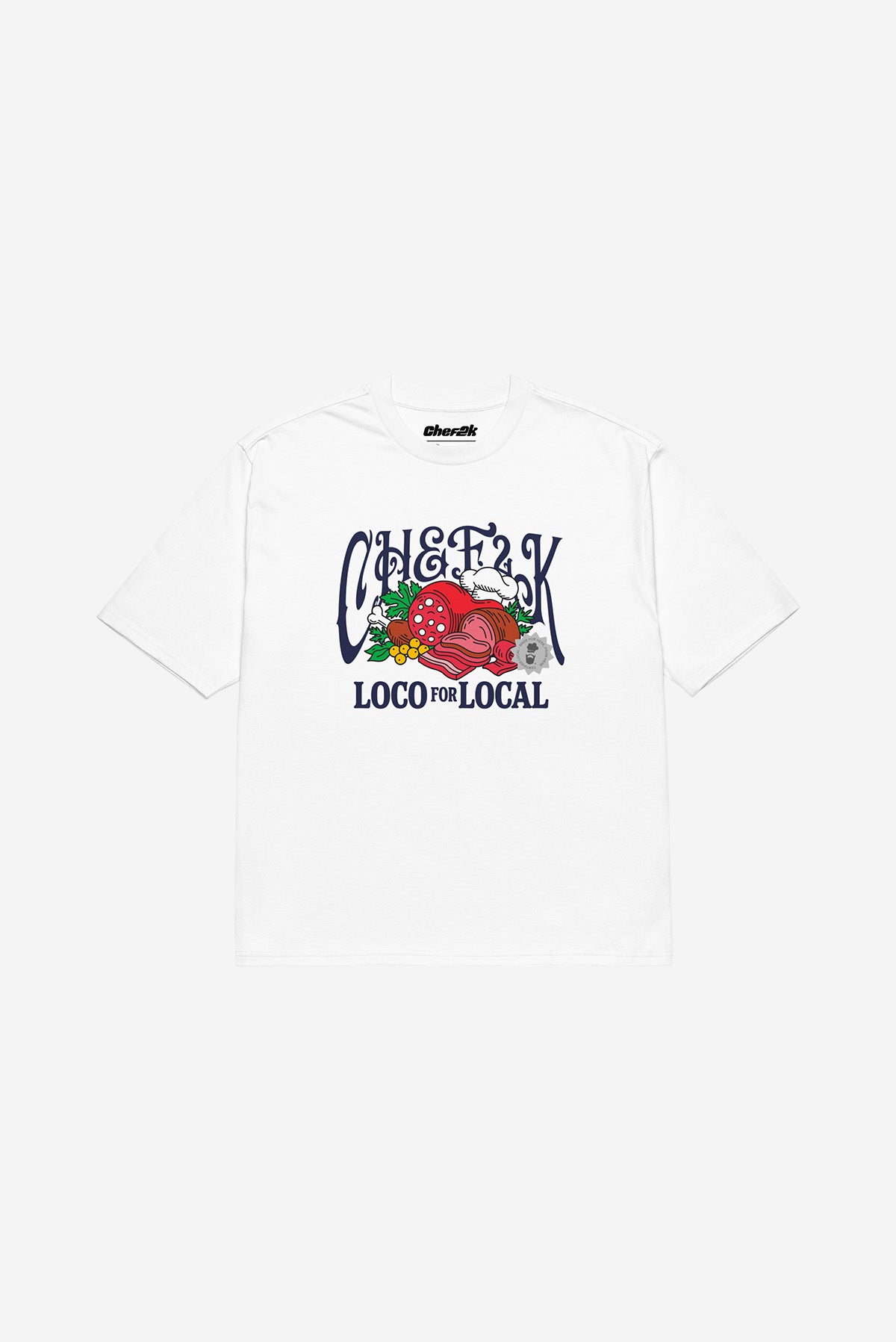 "LOCO OF THE LOOM"  - Oversized heavyweight t-shirt (White)